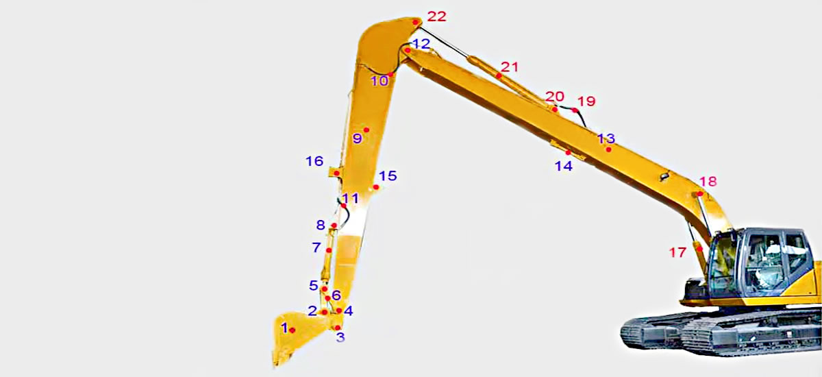 Paquete de brazo de pluma de largo alcance para excavadora - POIN