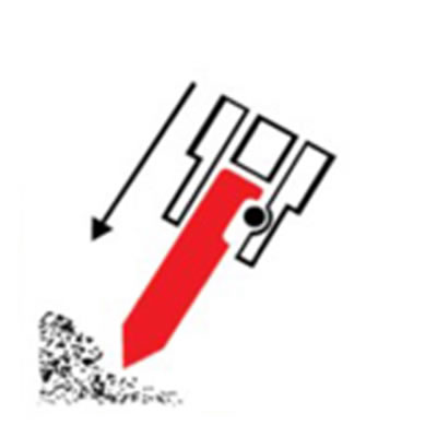 The correct strike position should be a 90°angle to the work surface. The shank,chuck and carrier should form a unit.
